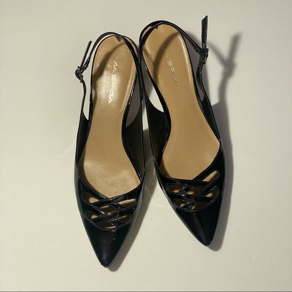 Via Spiga Shoes - Via Spiga Black Patent Slingbacks